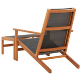 Garden Chair with Footrest Solid Eucalyptus Wood and Textilene