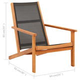 Garden Chair with Footrest Solid Eucalyptus Wood and Textilene