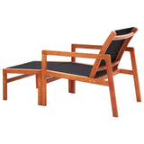 Garden Chair with Footrest Solid Eucalyptus Wood and Textilene