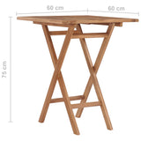 Folding Garden Table 60x60x75 cm Solid Teak Wood