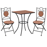 3 Piece Mosaic Bistro Set Ceramic Tile Terracotta