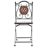 3 Piece Mosaic Bistro Set Ceramic Tile Terracotta