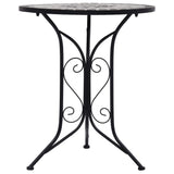 3 Piece Mosaic Bistro Set Ceramic Tile Grey