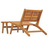 Garden Chair with Footrest Solid Teak Wood