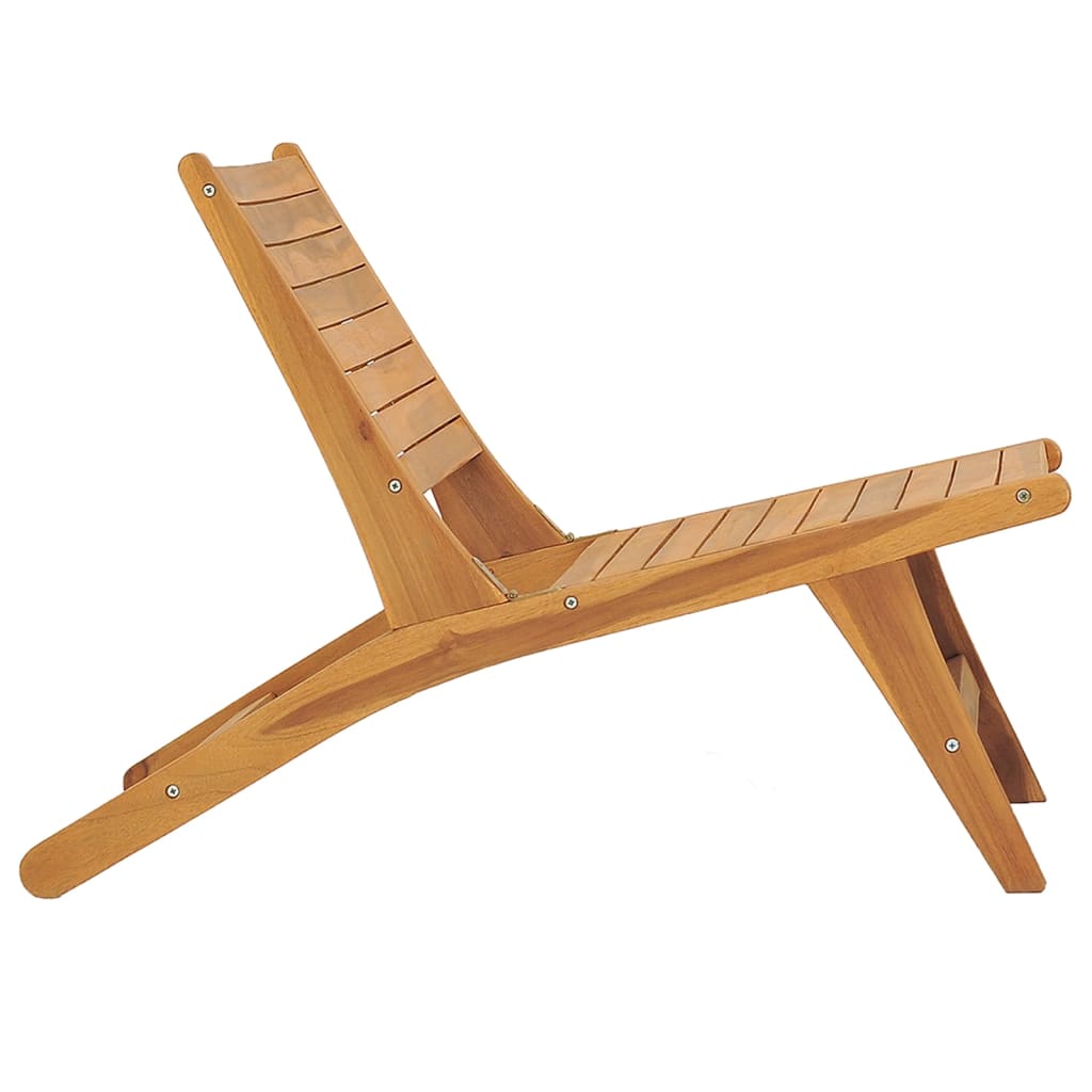 Garden Chair with Footrest Solid Teak Wood