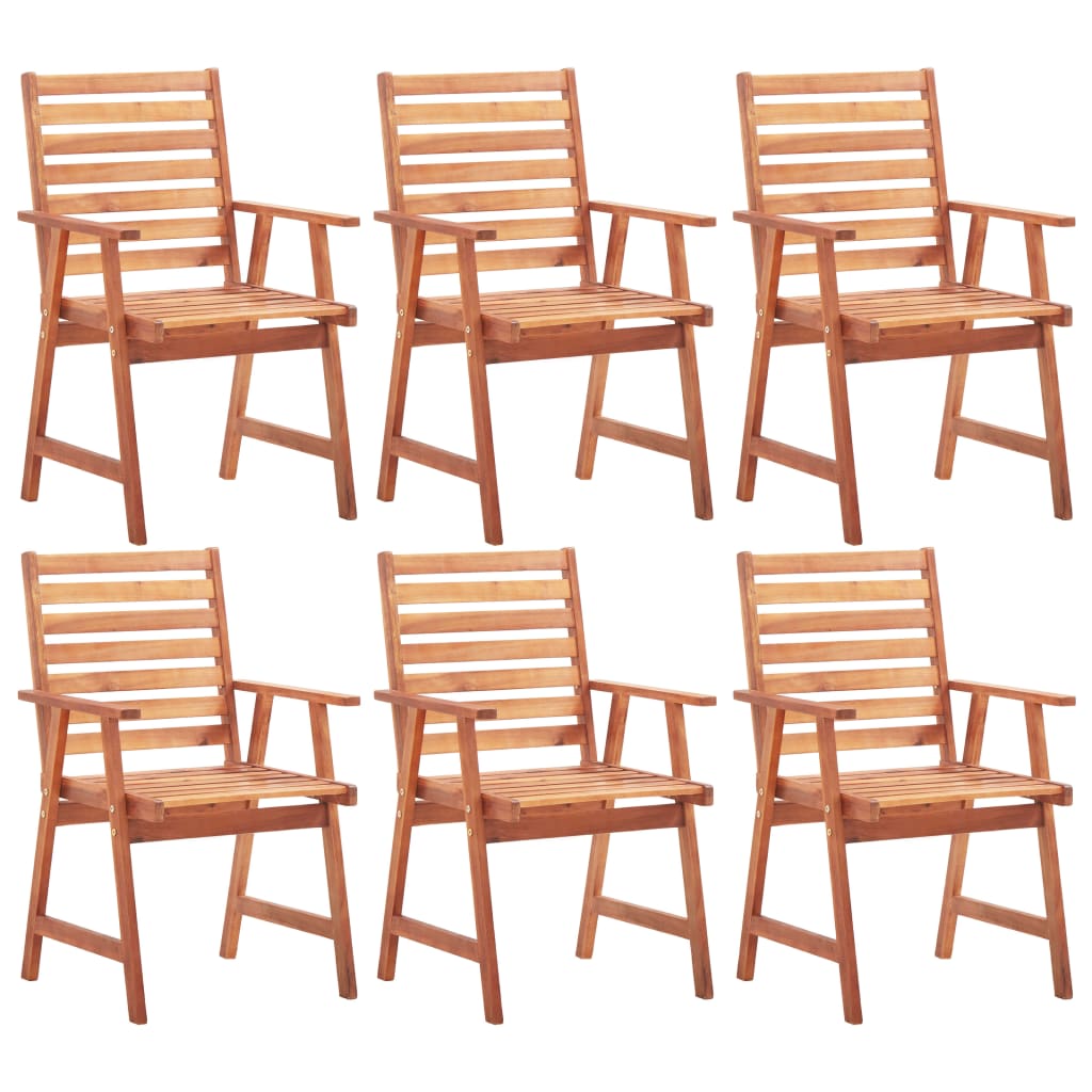 Outdoor Dining Chairs 6 pcs Solid Acacia Wood