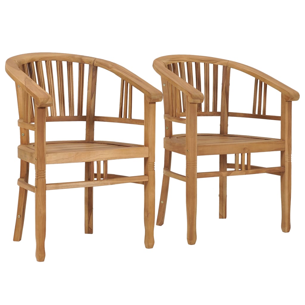 Garden Chairs 2 pcs Solid Teak Wood