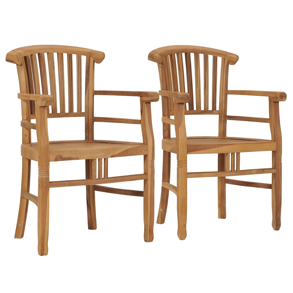 Garden Chairs 2 pcs Solid Teak Wood