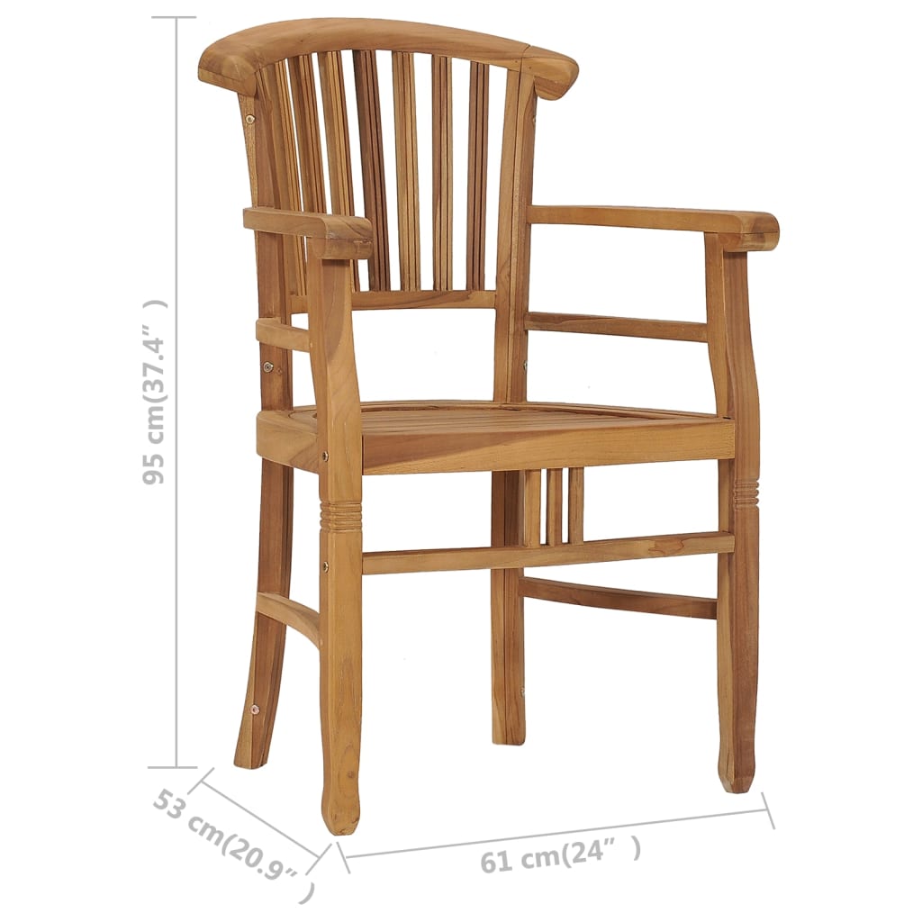 Garden Chairs 2 pcs Solid Teak Wood