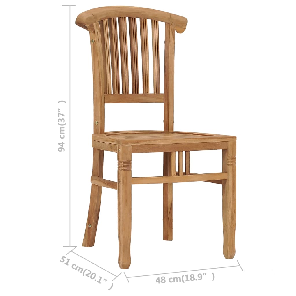 Garden Chairs 2 pcs Solid Teak Wood