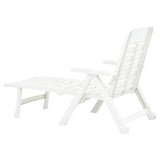 Folding Sun Lounger Plastic White