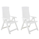 Garden Reclining Chairs 2 pcs Plastic White