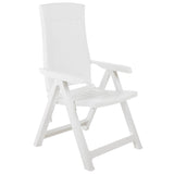 Garden Reclining Chairs 2 pcs Plastic White