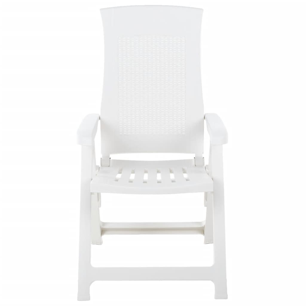 Garden Reclining Chairs 2 pcs Plastic White