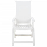 Garden Reclining Chairs 2 pcs Plastic White