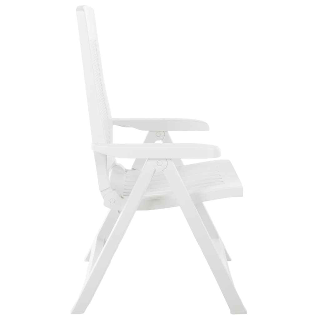 Garden Reclining Chairs 2 pcs Plastic White