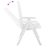 Garden Reclining Chairs 2 pcs Plastic White