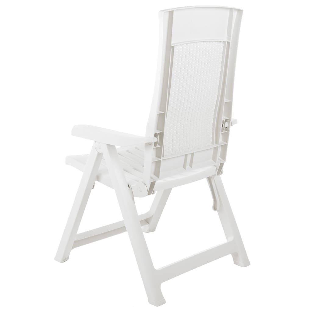 Garden Reclining Chairs 2 pcs Plastic White