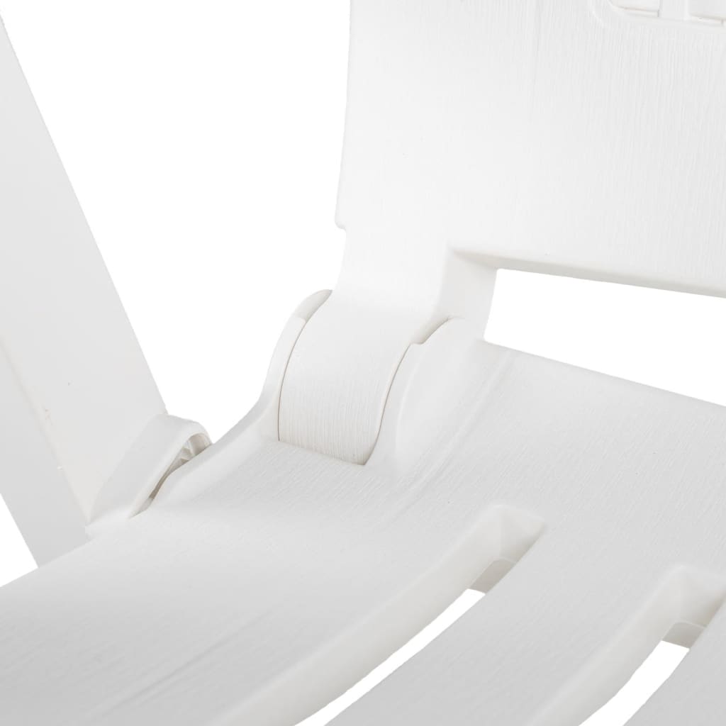 Garden Reclining Chairs 2 pcs Plastic White