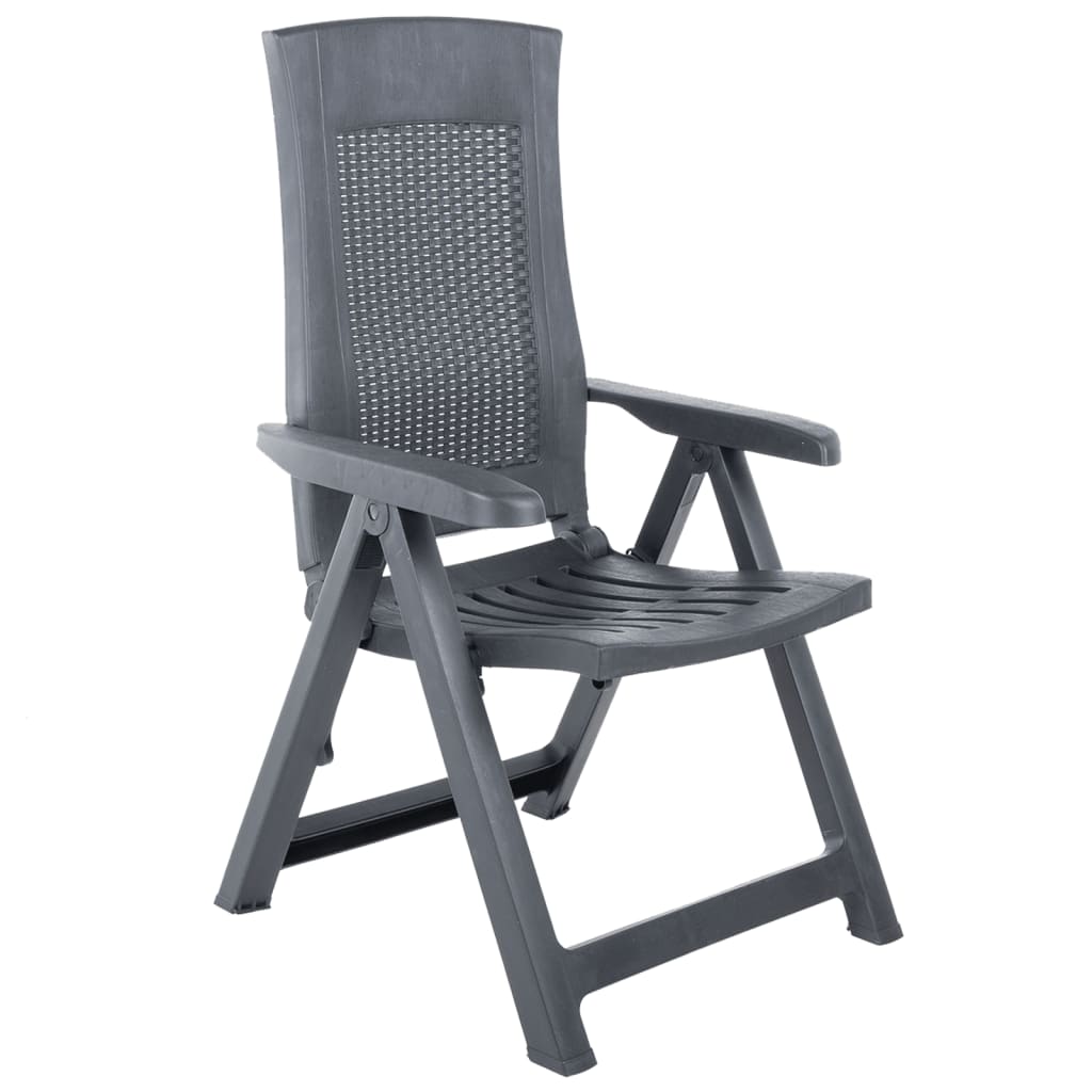 Garden Reclining Chairs 2 pcs Plastic Anthracite