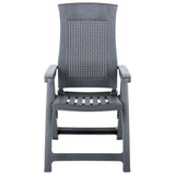 Garden Reclining Chairs 2 pcs Plastic Anthracite