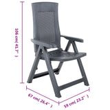 Garden Reclining Chairs 2 pcs Plastic Anthracite