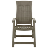 Garden Reclining Chairs 2 pcs Plastic Mocca