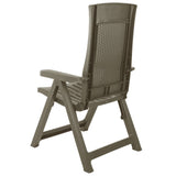 Garden Reclining Chairs 2 pcs Plastic Mocca