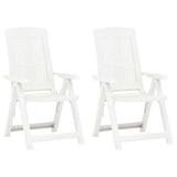 Garden Reclining Chairs 2 pcs Plastic White