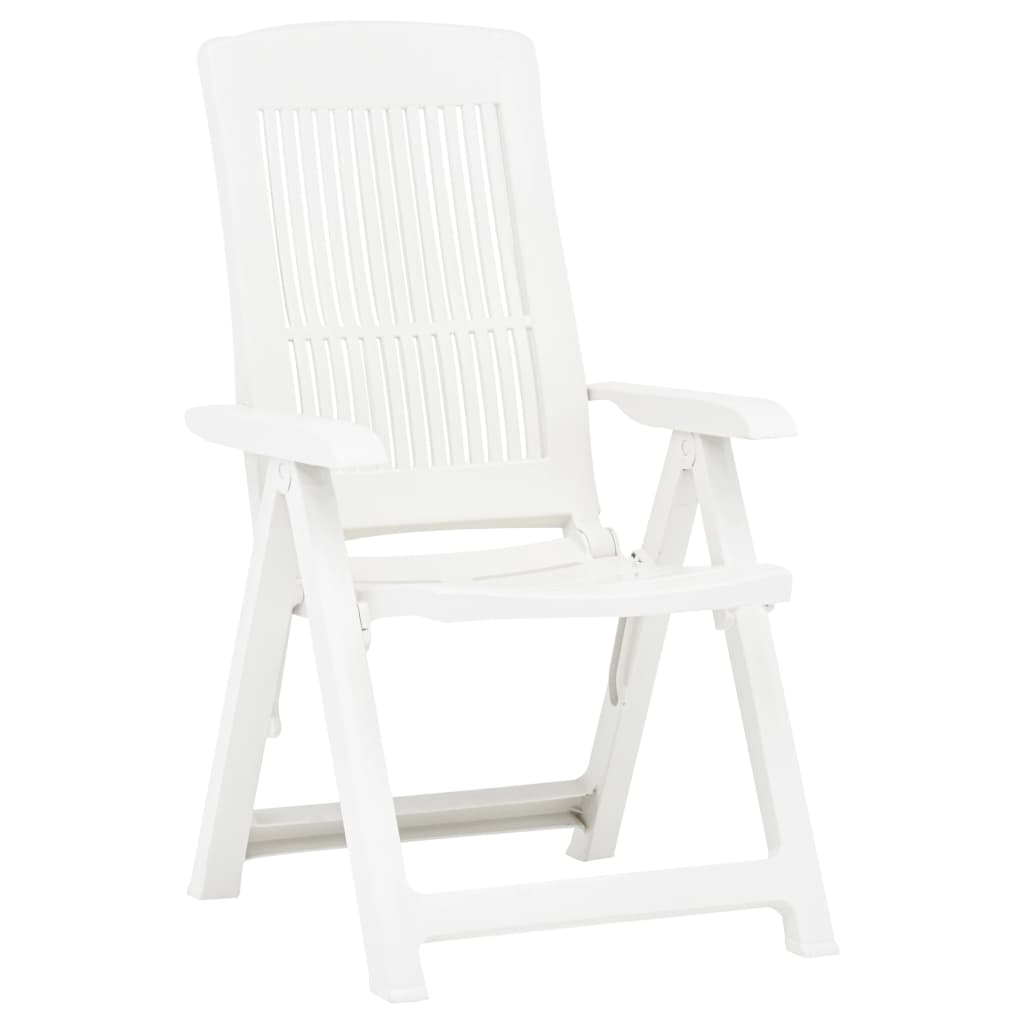 Garden Reclining Chairs 2 pcs Plastic White