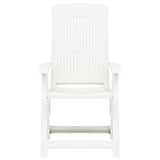 Garden Reclining Chairs 2 pcs Plastic White