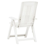 Garden Reclining Chairs 2 pcs Plastic White