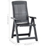 Garden Reclining Chairs 2 pcs Plastic Anthracite