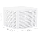Side Table White 54x54x36.5 cm Plastic