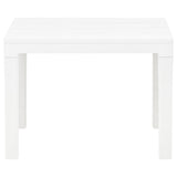 Garden Table with 2 Benches Plastic White