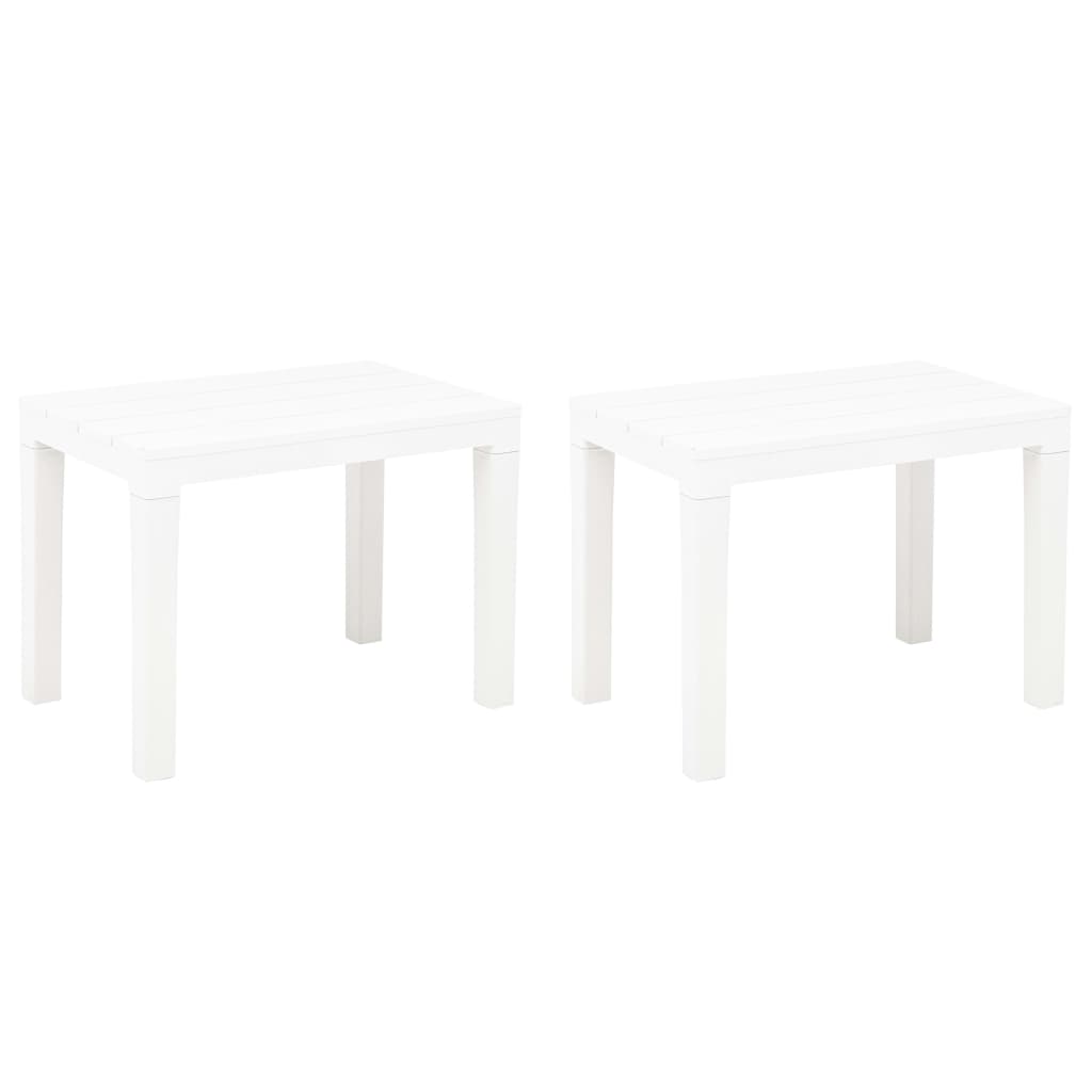 Garden Benches 2 pcs White Plastic