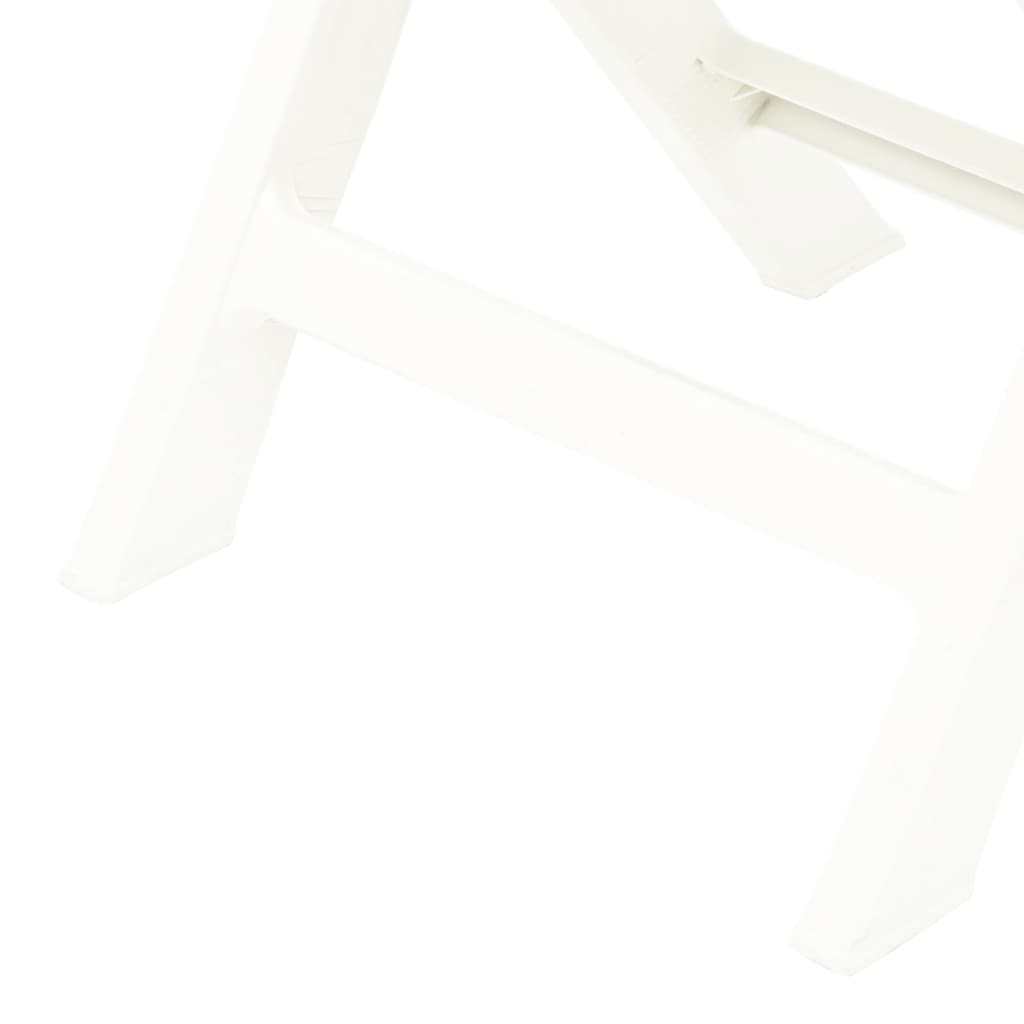 Folding Garden Chairs 2 pcs Plastic White