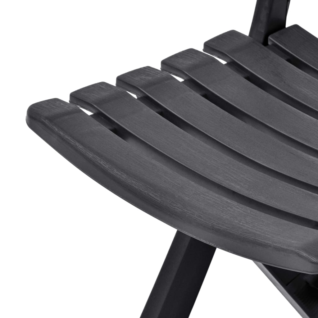 Folding Garden Chairs 2 pcs Plastic Anthracite