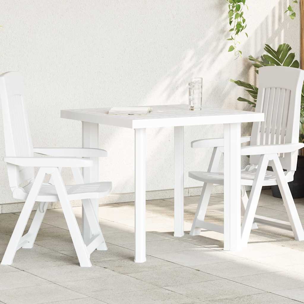 Garden Table White 80x75x72 cm Plastic