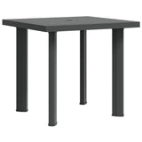 Garden Table Anthracite 80x75x72 cm Plastic