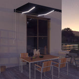 Manual Retractable Awning with LED 300x250 cm Anthracite