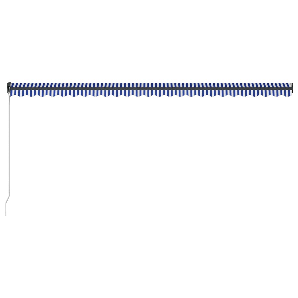 Manual Retractable Awning with LED 600x300 cm Blue and White