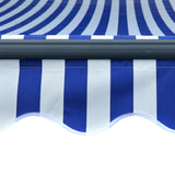 Manual Retractable Awning with LED 600x300 cm Blue and White