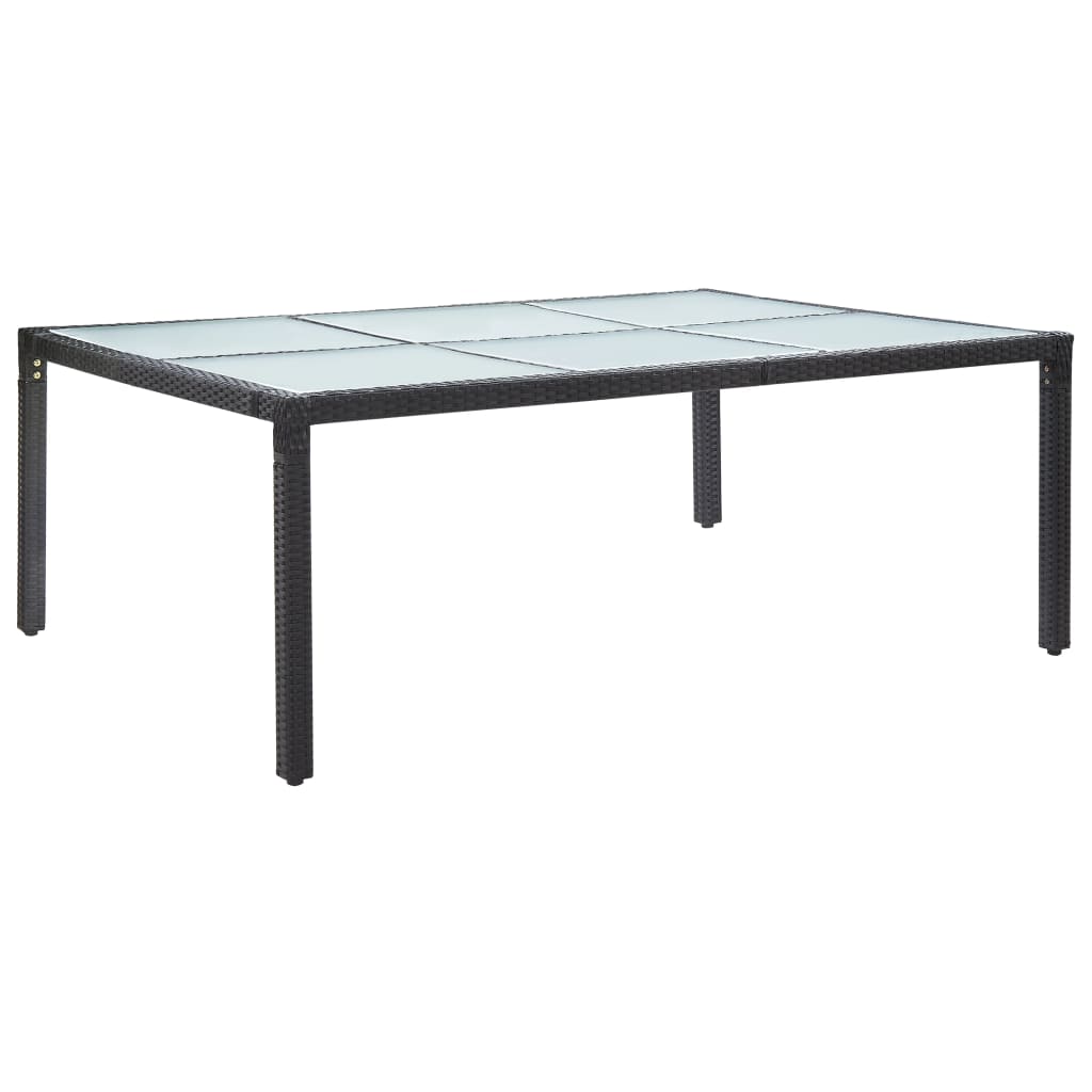 Outdoor Dining Table Black 200x150x74 cm Poly Rattan