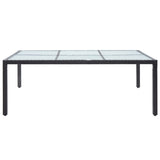 Outdoor Dining Table Black 200x150x74 cm Poly Rattan