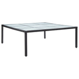 Garden Dining Table Black 200x200x74 cm Poly Rattan