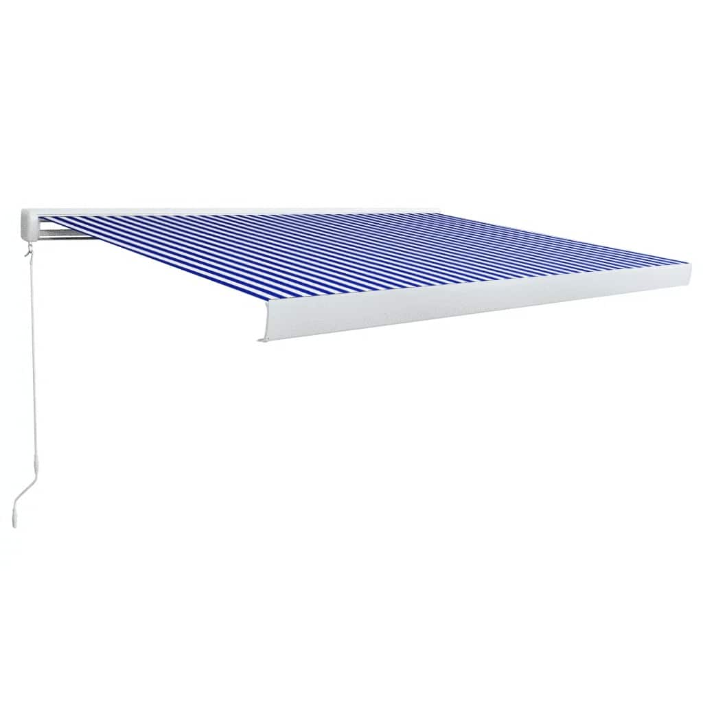 Manual Cassette Awning 400x300 cm Blue and White