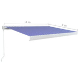 Manual Cassette Awning 400x300 cm Blue and White