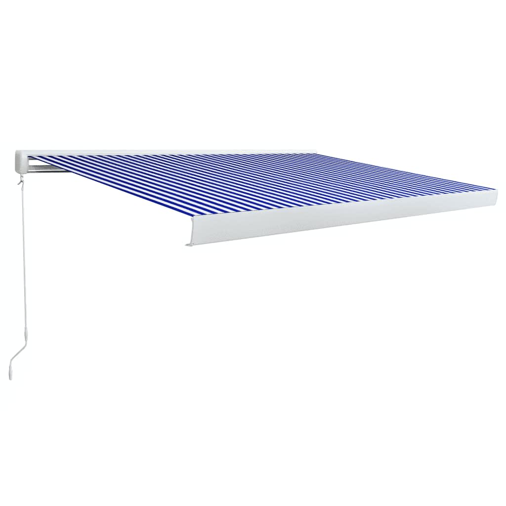 Manual Cassette Awning 450x300 cm Blue and White