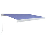 Manual Cassette Awning 450x300 cm Blue and White